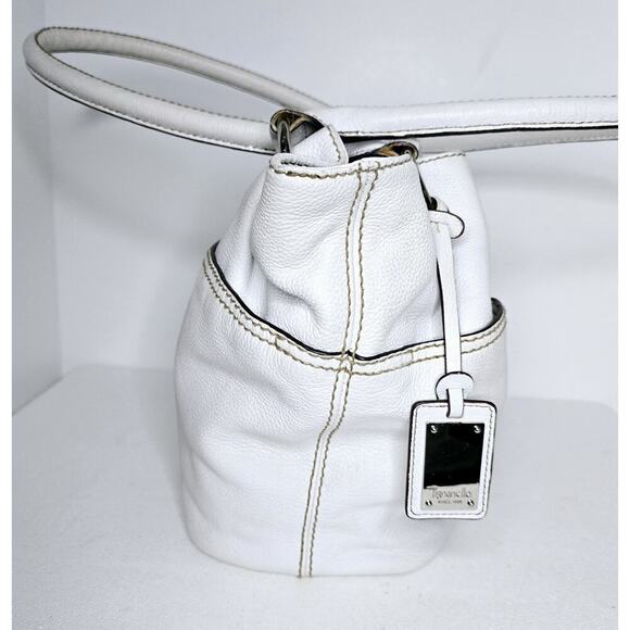 TIGNANELLO White Soft Pebble Leather Shoulder Bag Handbag Multi-pocket - Picture 6 of 14